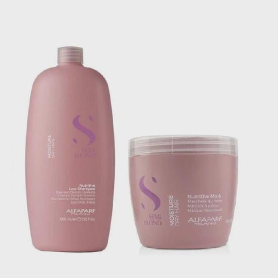 Imagem de Kit Shampoo Alfaparf Moisture Semi Di Lino 1 Litro + Máscara