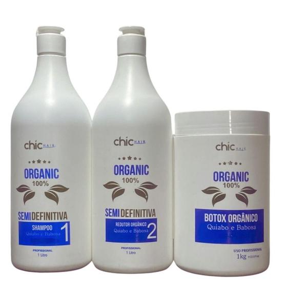 Imagem de Kit Shampoo Anti residuio,Progressiva e Botox Organico 3x1L Chic Hair