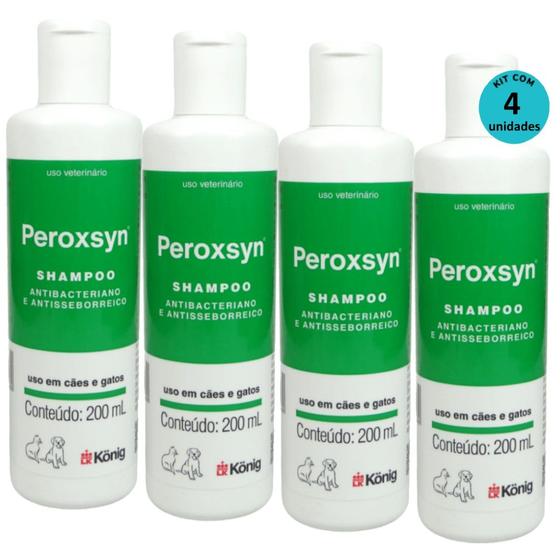 Imagem de Kit Shampoo Antibacteriano e Antisseborreico Peroxsyn König 200ml C/ 4 unidades