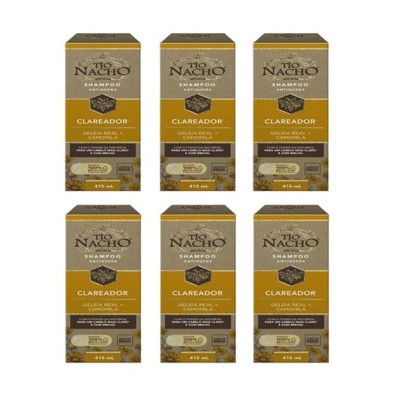 Imagem de Kit Shampoo Antiqueda Tío Nacho Clareador Com 6Un 415ml Cada