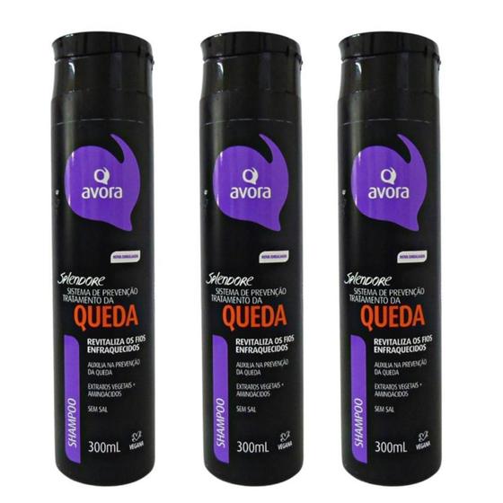 Imagem de Kit Shampoo Avora Splendore Tratamento Da Queda Com 3 300Ml