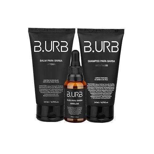 Imagem de Kit Shampoo, Balm E Óleo Para Barba - Black - Barba Urbana