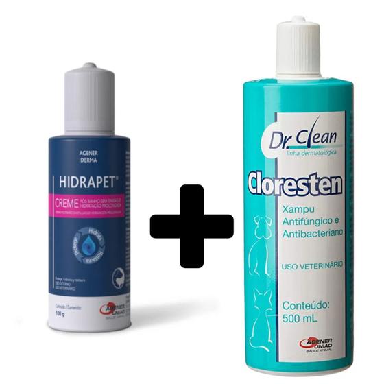 Kit Shampoo Cloresten 500ml + Creme Hidratante Hidrapet 100ml Outros