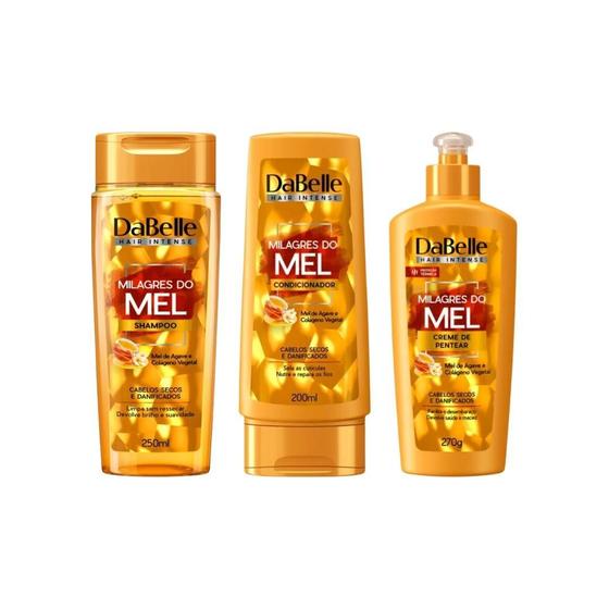 Imagem de Kit Shampoo+Cond+Creme Pentear Dabelle Milagres Do Mel