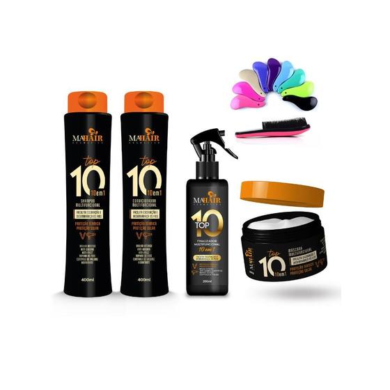 Imagem de Kit Shampoo Cond Mascara Escova Magica Finalizador Top 10