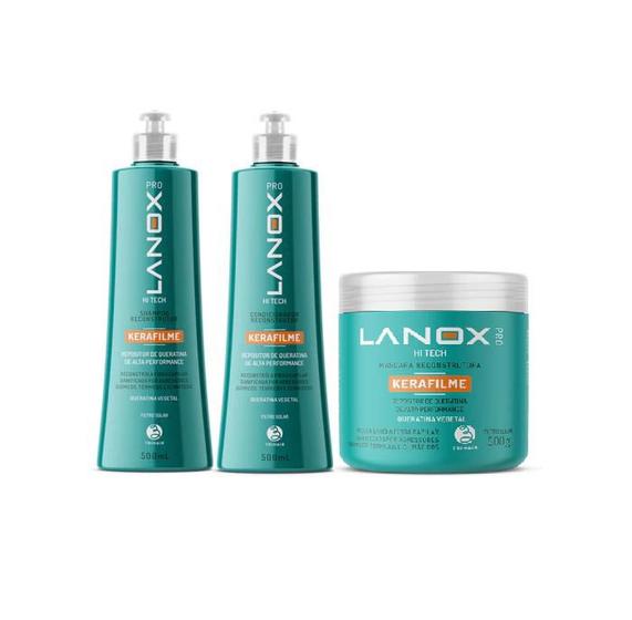 Imagem de Kit Shampoo + Cond + Mask Reconstrutor Kerafilme Lanox Pro