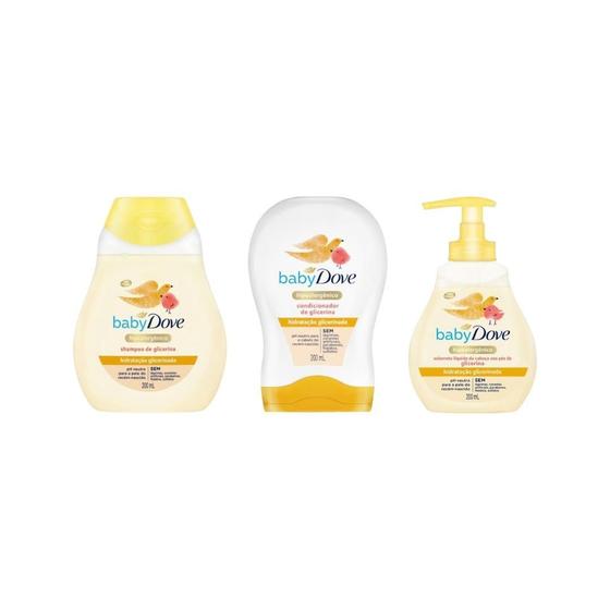 Imagem de Kit Shampoo+Cond+Sab Liq Dove Baby 200Ml Hidra Glicerinado