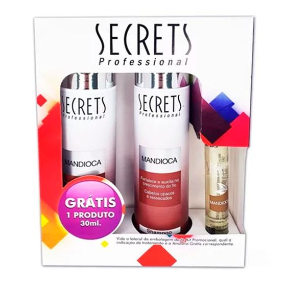 Imagem de Kit Shampoo + Condicionador 300ml+ Fluido 30ml Secrets Mandioca