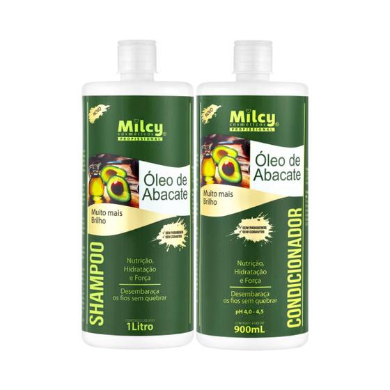 Imagem de Kit Shampoo Condicionador Abacate Hidratação Nutrição Milcy