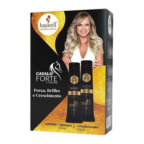 Kit Shampoo + Condicionador Cavalo Forte 500ml Haskell Menor preço em Kit Shampoo + Condicionador Cavalo Forte 500ml Haskell