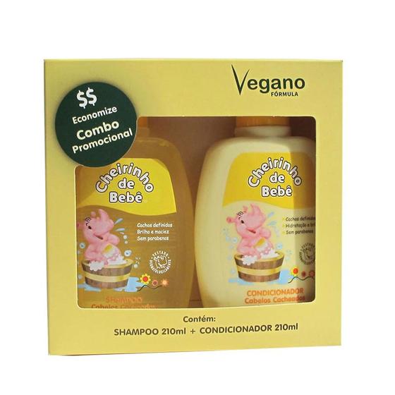 Imagem de Kit Shampoo + Condicionador Cheirinho De Bebê Cabelos Cacheados 210ml