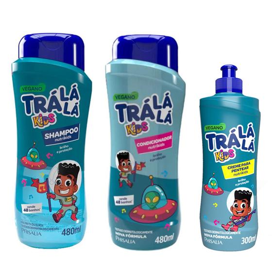 Imagem de Kit Shampoo + Condicionador + Creme de Pentear Trá Lá Lá Nutrikids  Phisalia