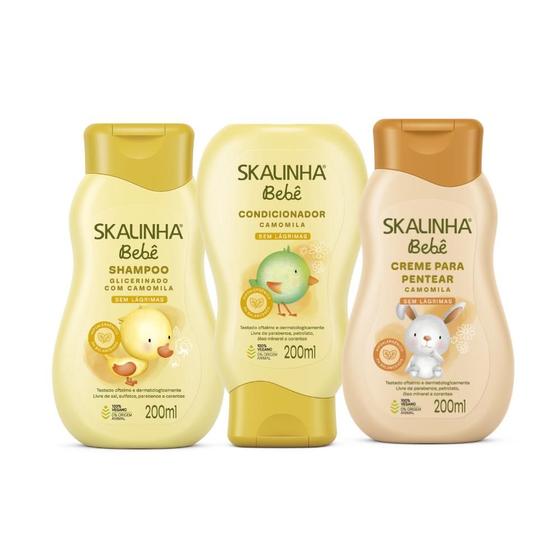 Imagem de Kit Shampoo Condicionador Creme Pentear Bebê Vegano Skalinha