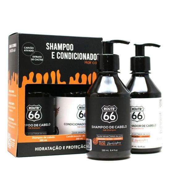 Imagem de Kit Shampoo Condicionador De Cabelos Carvão Ativado Rota 66