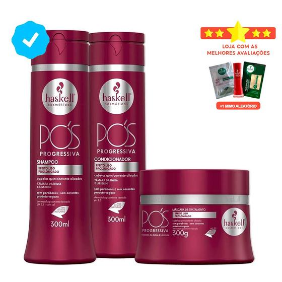 Imagem de Kit Shampoo Condicionador E Máscara Pós Progressiva P - Haskell