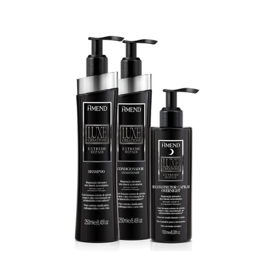 Imagem de Kit Shampoo, Condicionador e Reconstrutor Luxe Creations Extreme Repair - Amend