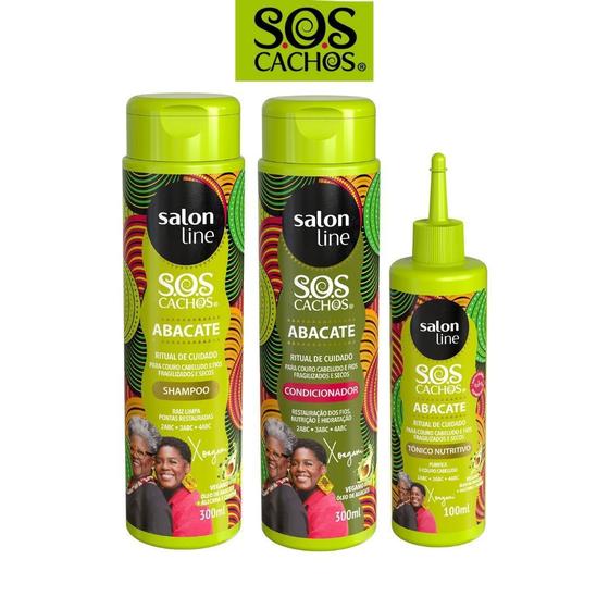 Kit Shampoo Condicionador E Tonico Sos Cachos Abacate Salon Line Para Couro Cabeludo Fragilizado Kit Shampoo E Condicionador Magazine Luiza