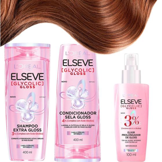 Imagem de Kit Shampoo Condicionador Elixir Elseve Sela Gloss Glycolic