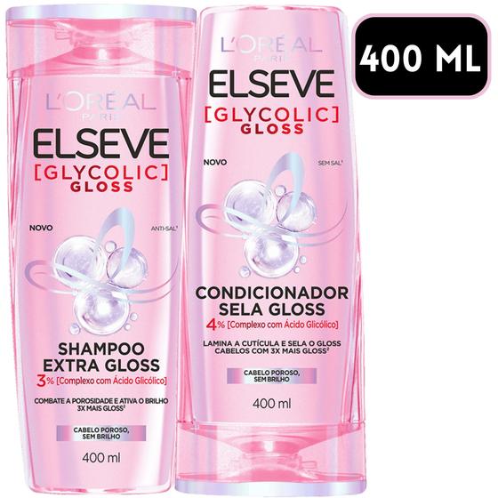 Imagem de Kit Shampoo Condicionador Elseve Glycolic Gloss Serum Linha