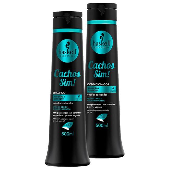 Imagem de Kit Shampoo+ Condicionador Haskell Cachos Sim 500ml