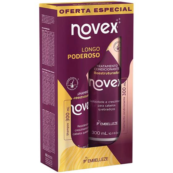 Imagem de Kit Shampoo + Condicionador Hidratante Novex Embelleze 300ml Todo Tipo de Cabelo