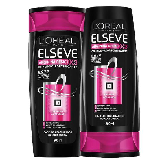 Kit Shampoo + Condicionador L'Oréal Paris Elseve Arginina Resist X3 Menor preço em Kit Shampoo + Condicionador L'Oréal Paris Elseve Arginina Resist X3