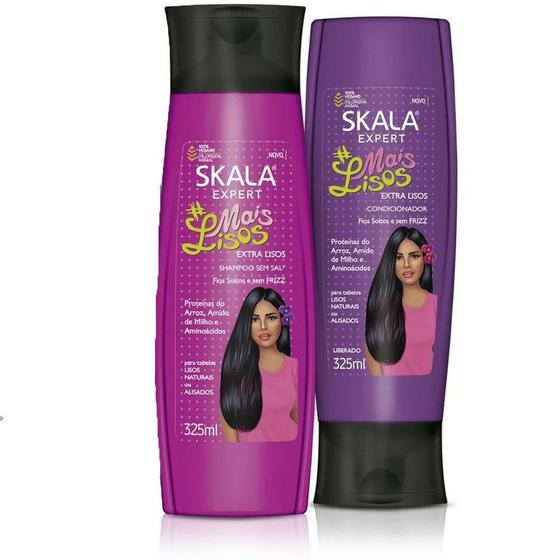 Imagem de Kit Shampoo   Condicionador Mais Lisos 325ml Skala