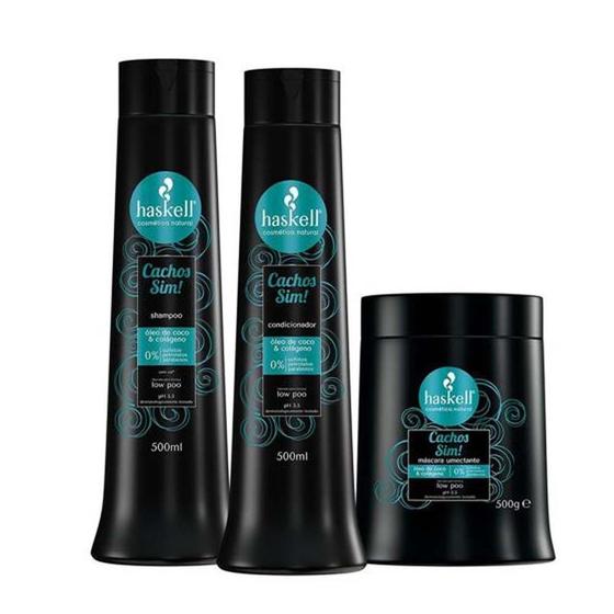 Imagem de Kit Shampoo Condicionador Máscara Cachos Sim! Haskell