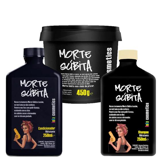 Imagem de Kit Shampoo + Condicionador + Máscara Capilar Lola Cosmetics Morte Súbita