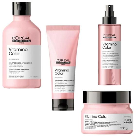 Imagem de Kit Shampoo Condicionador Máscara E Spray Leave-In Loreal