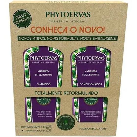 Imagem de Kit shampoo condicionador phytoervas 250ml Antiqueda Bétula Natural