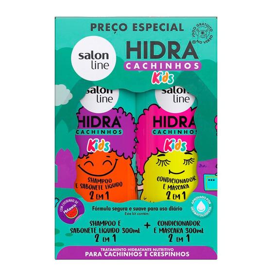 Imagem de Kit Shampoo + Condicionador Salon Line Hidra Cachos 2 Em 1 Kids 300ml