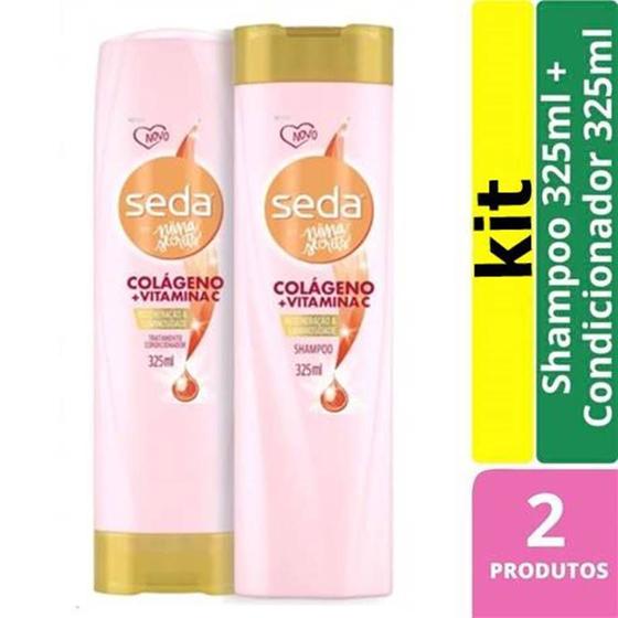 Imagem de KIT SHAMPOO + CONDICIONADOR SEDA BY NIINA SECRETS COLÁGENO E VITAMINA 325ml