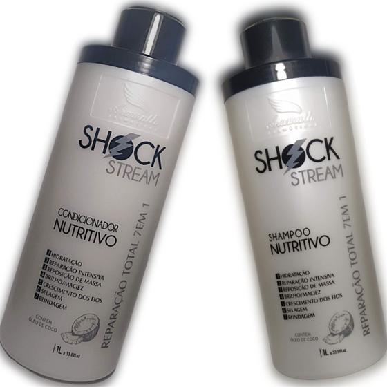 Imagem de Kit Shampoo Condicionador Shock Stream 7x1 Aramath Original