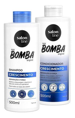 Imagem de  Kit Shampoo + Condicionador Sos Bomba 500ml Salon Line
