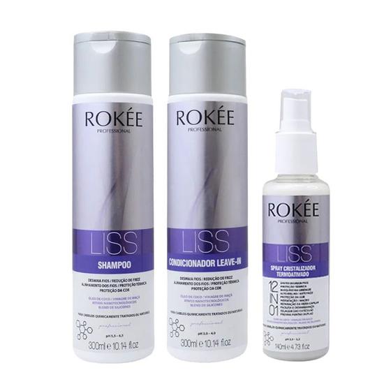 Imagem de Kit Shampoo + Condicionador + Spray Liss Rokée