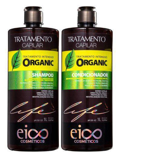 Imagem de Kit Shampoo Condicionador Tratamento Intensivo Organic 1L Eico cosmeticos