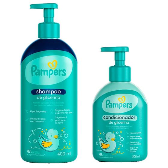 Imagem de Kit Shampoo de Glicerina Pampers 400ml e Condicionador de Glicerina 200ml