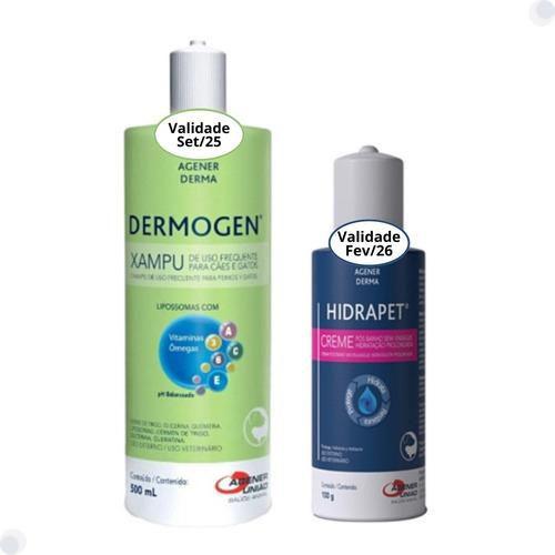 Imagem de Kit Shampoo Dermogen 500ml e Hidrapet Creme 100g Agener Cães Gatos