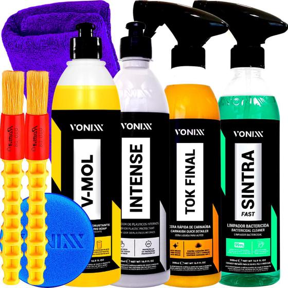 Imagem de Kit Shampoo Desengraxante V-Mol Revitalizador Intense Cera Liquida Spray Blend Limpador Sintra Fast