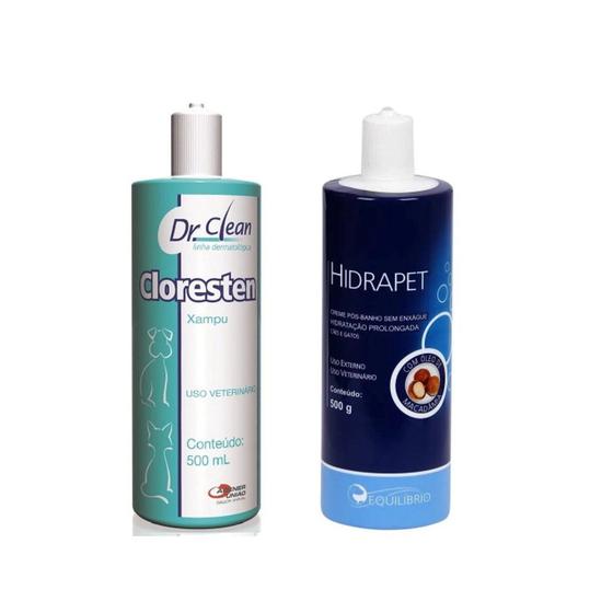 Imagem de Kit Shampoo Dr.Clean Cloresten 500 ml + Hidrapet 500M