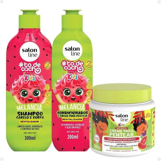 Imagem de Kit Shampoo E Cond + Creme 500G Salon Line Kids: Melancia