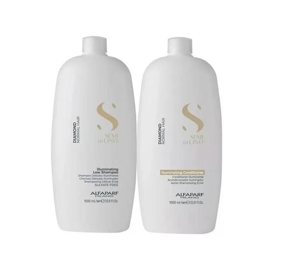 Imagem de Kit Shampoo e Condicionador Alfaparf Semi Di Lino Diamond Illuminating Grande