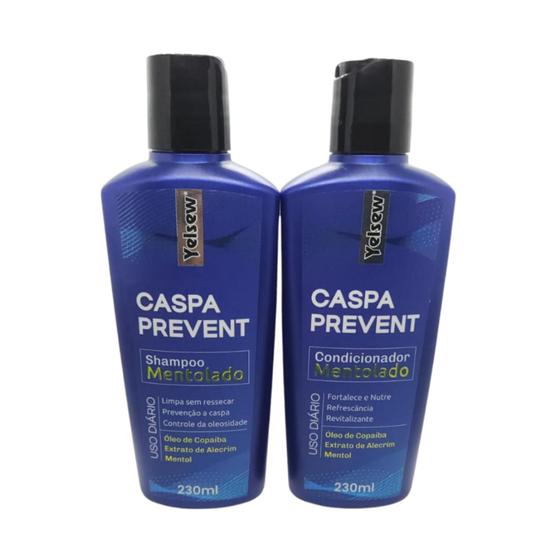 Imagem de Kit Shampoo e Condicionador Caspa Prevent Mentolado Yelsew 230ml