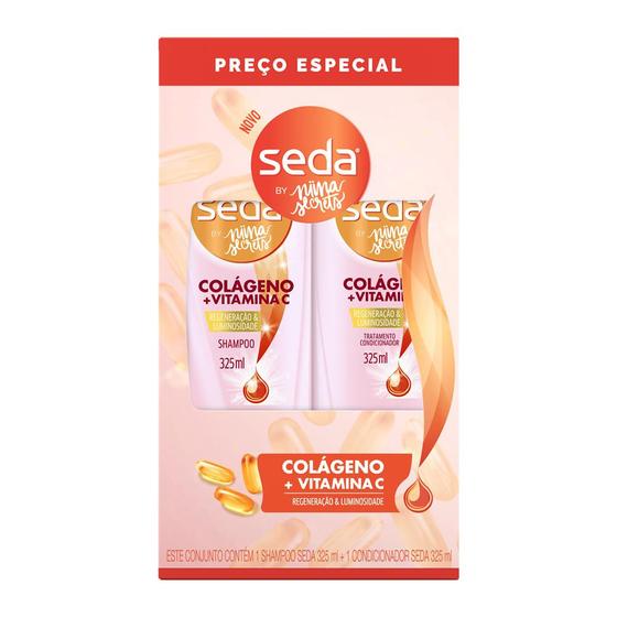 Imagem de Kit Shampoo E Condicionador Colágeno + Vitamina C 325ml Seda Unilever