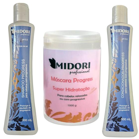 Imagem de Kit Shampoo e Condicionador e Máscara Progressiva Midori