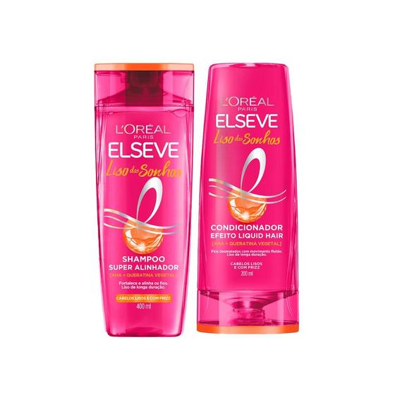 Imagem de Kit Shampoo e Condicionador Elseve Liso dos Sonhos 400ml Cada