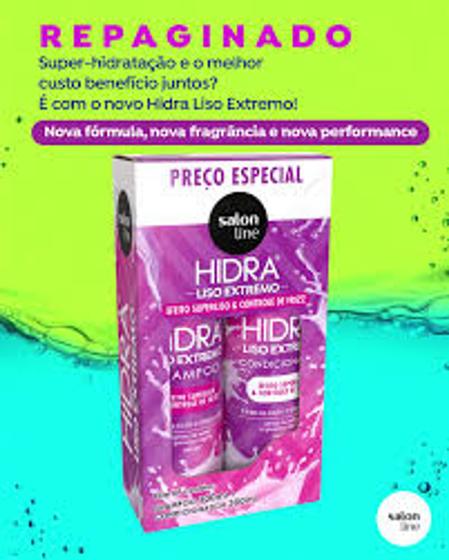 Imagem de Kit Shampoo e Condicionador Hidra Liso Extremo Salon Line 300ml