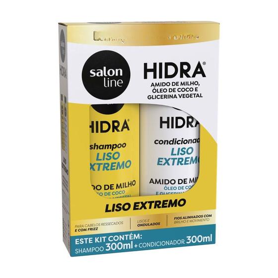 Imagem de Kit Shampoo E Condicionador Hidra Super Liso Salon Line