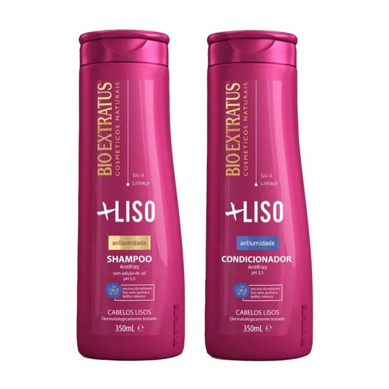 Imagem de Kit Shampoo e Condicionador Liso Bio Extratus  350mL Cabelo Liso